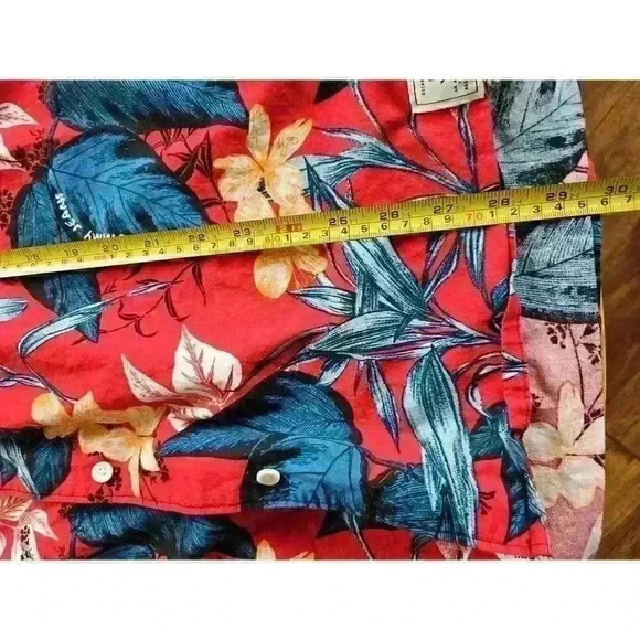 Tommy Hilfiger Classic Fit Stretch Tropical Button Up Hawaiin Shirt Men' Size L - Picture 10 of 11